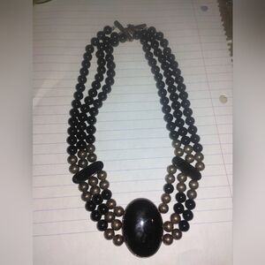 Elegant Black and Gold Beaded Necklace